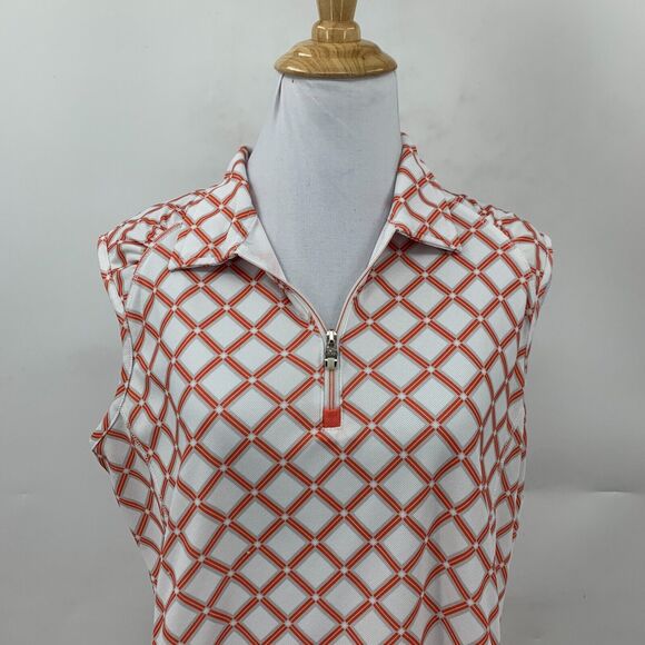 NVO Nivo Sport Polo Tank Womens L Large 1/4 Zip Sleeveless Collar Athletic Shirt - Picture 4 of 11